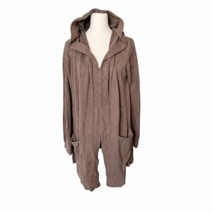 Barefoot Dreams Large XL Coastal Cardigan Sweater CozyChic Lite Brown